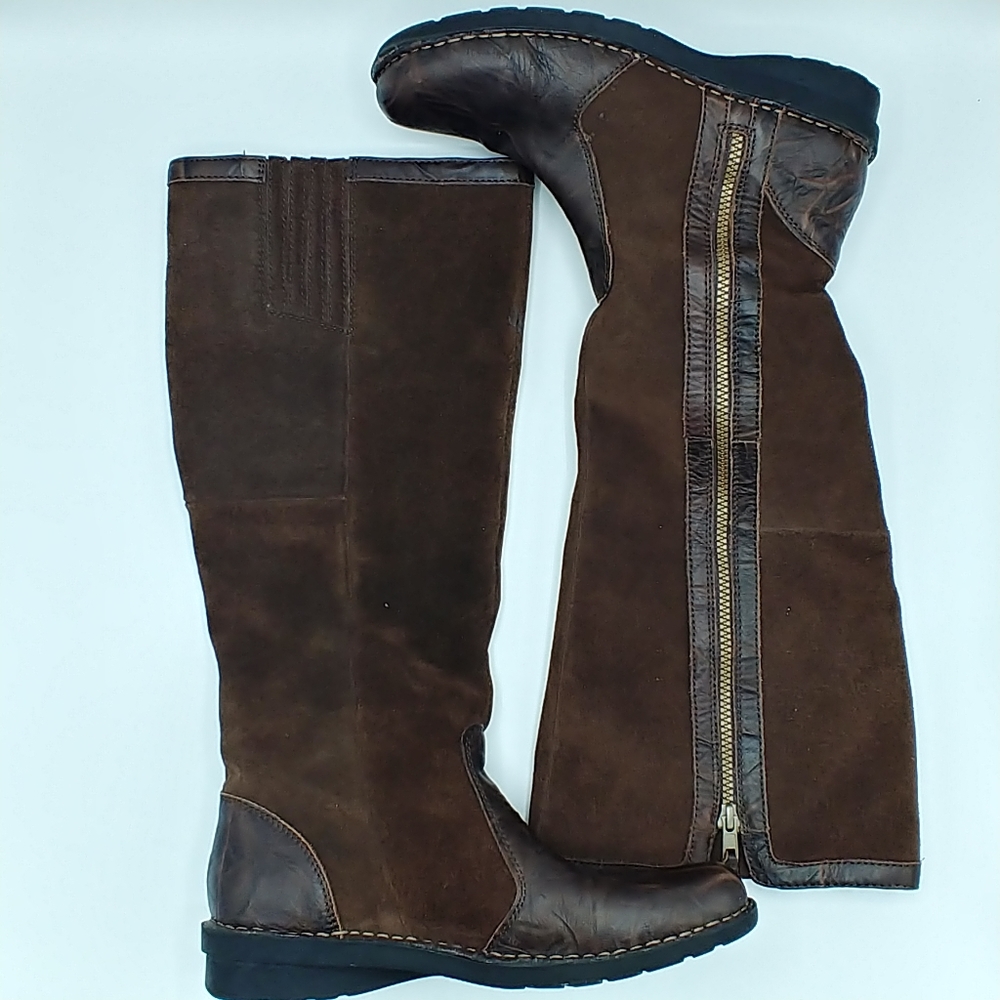 Clark’s Nikki Park Tall Dark Brown Burnished Boots